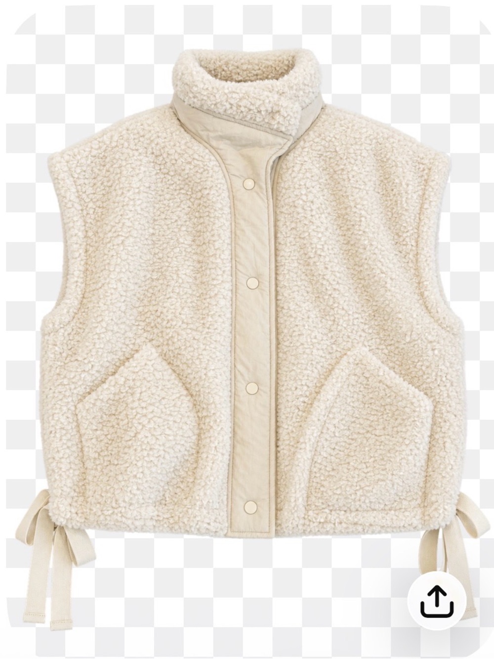 ZENANA Cozy oversized Sherpa Vest Jacket in Cream - Women's Outerwear